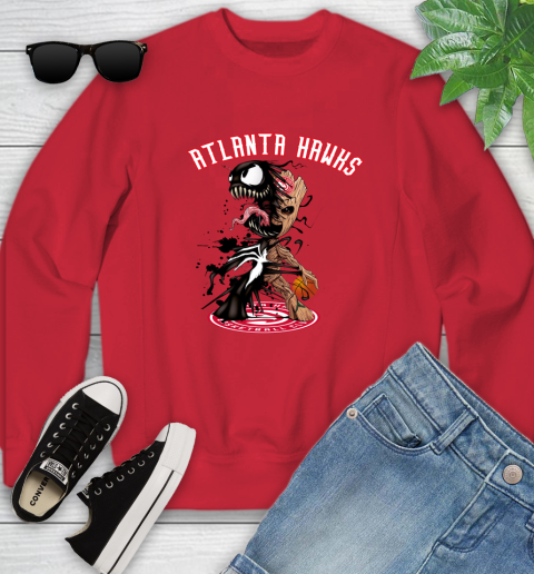 NBA Atlanta Hawks Basketball Venom Groot Guardians Of The Galaxy Youth Sweatshirt 9