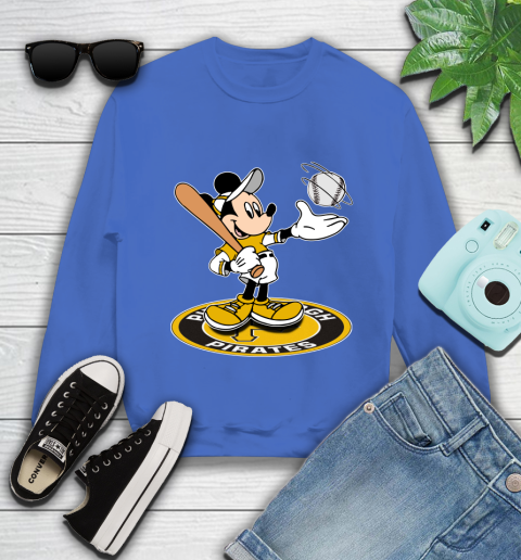 MLB Baseball Pittsburgh Pirates Cheerful Mickey Disney Shirt Youth Sweatshirt 7