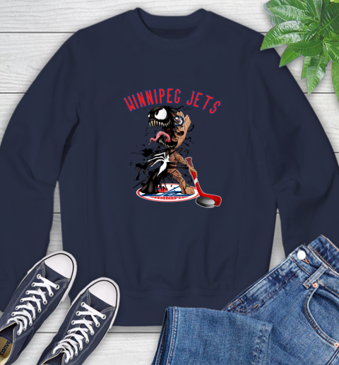 NHL Winnipeg Jets Hockey Venom Groot Guardians Of The Galaxy Sweatshirt 3