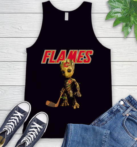 Calgary Flames NHL Hockey Groot Marvel Guardians Of The Galaxy Tank Top 2