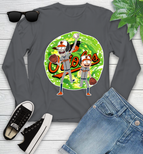 MLB Baltimore Orioles Rick And Morty Baseball Sports Youth Long Sleeve 8