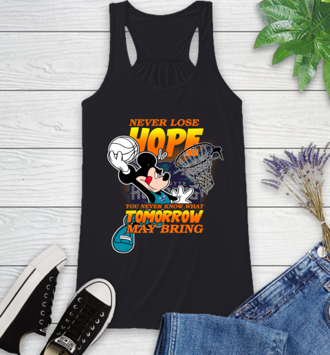 Charlotte Hornets NBA Basketball Mickey Disney Never Lose Hope Racerback Tank