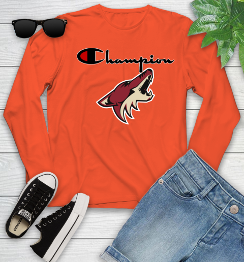 NHL Hockey Arizona Coyotes Champion Shirt Youth Long Sleeve 2