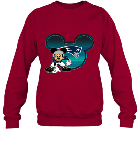NFL New England Patriots Mickey Mouse Disney Football T Shirt 3CxYmYZDMIS sweatshirt 35 95 151514 front cardinal red