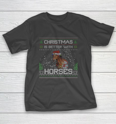 Christmas Is Better With Horse Snowmies Ugly Xmas T-Shirt