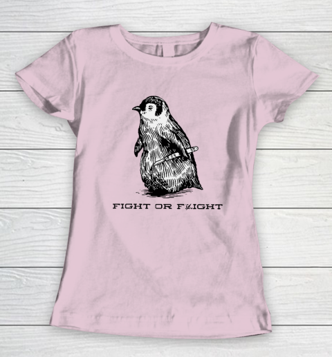Fight Or Flight Funny Penguin Pun Women's T-Shirt - Image 6