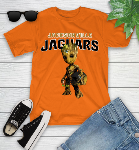Jacksonville Jaguars NFL Football Groot Marvel Guardians Of The Galaxy Youth T-Shirt 7