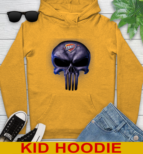 Oklahoma City Thunder NBA Basketball Punisher Skull Sports Youth Hoodie 2