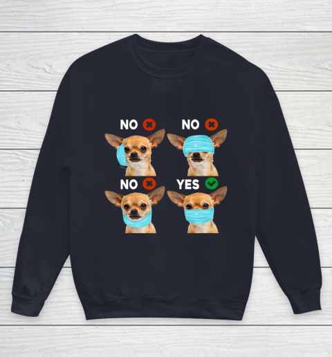 Funny Quarantined Chihuahua Dog How To Wear Mask Gift Youth Sweatshirt 2