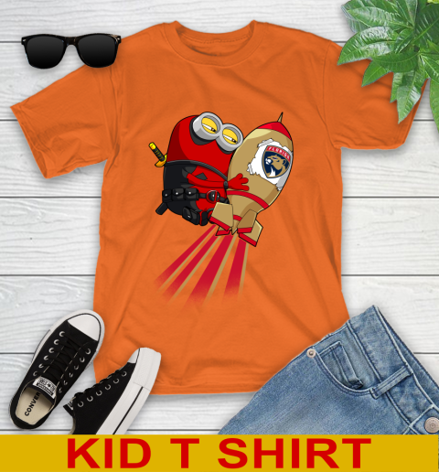 NHL Hockey Florida Panthers Deadpool Minion Marvel Shirt Youth T-Shirt 8