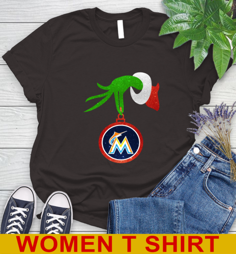 Miami Marlins Grinch Merry Christmas MLB Baseball Women's T-Shirt 8