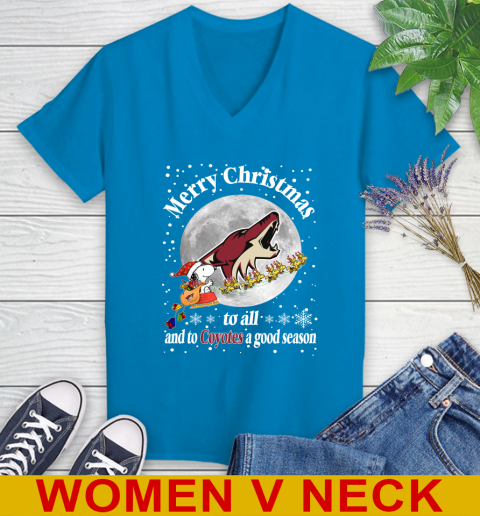 Arizona Coyotes Merry Christmas To All And To Coyotes A Good Season NHL Hockey Sports Women's V-Neck T-Shirt 7