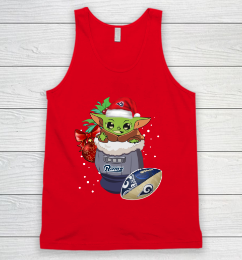 Los Angeles Rams Christmas Baby Yoda Star Wars Funny Happy NFL Tank Top 6