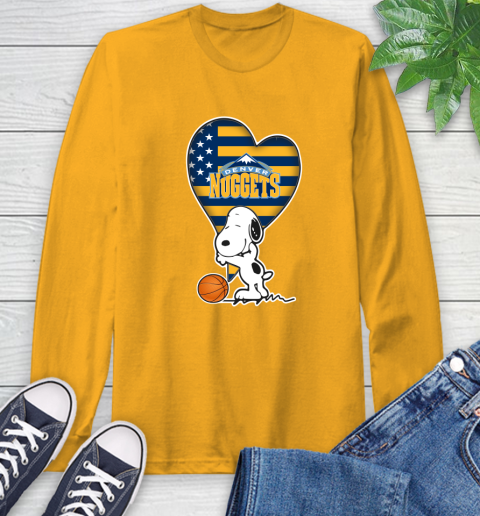 Denver Nuggets NBA Basketball The Peanuts Movie Adorable Snoopy Long Sleeve T-Shirt 3