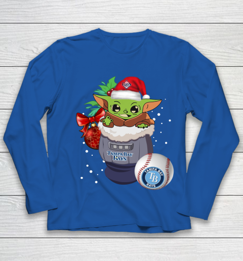 Tampa Bay Rays Christmas Baby Yoda Star Wars Funny Happy MLB Youth Long Sleeve 9