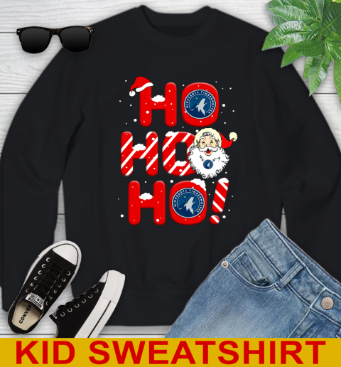 Minnesota Timberwolves NBA Basketball Ho Ho Ho Santa Claus Merry Christmas Shirt Youth Sweatshirt