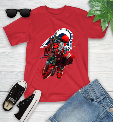 NFL Deadpool Marvel Comics Sports Football Los Angeles Rams Youth T-Shirt 10
