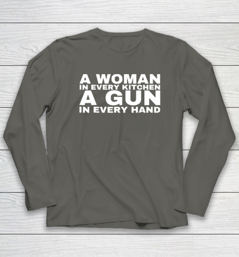 A Woman In Every Kitchen A Gun In Every Hand Shirt Sean Strickland Long Sleeve T-Shirt 4