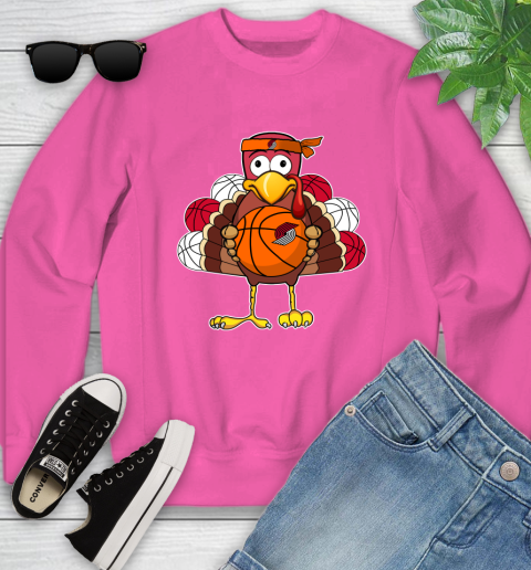 Portland Trail Blazers Turkey thanksgiving day Youth Sweatshirt 7