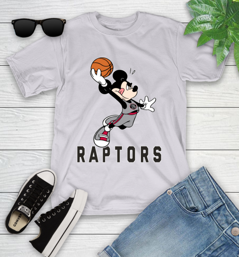 NBA Basketball Toronto Raptors Cheerful Mickey Mouse Shirt Youth T-Shirt 4