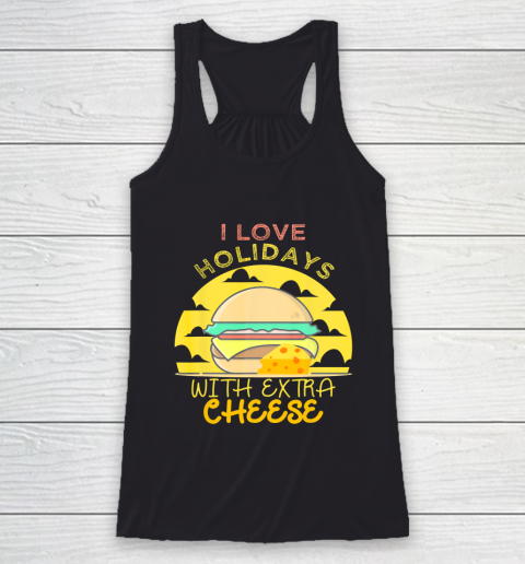 Happy Holidays With Cheese shirt Extra Cheeseburger Gift Racerback Tank
