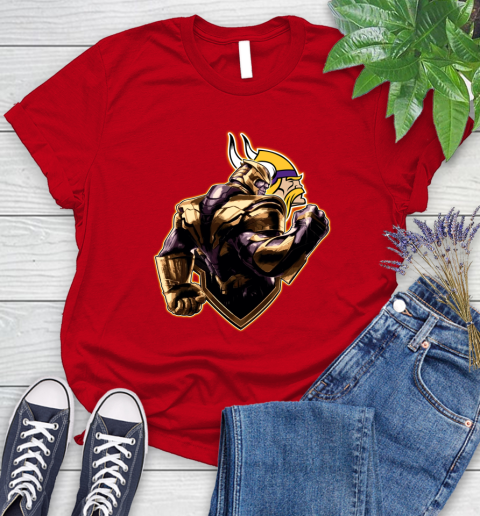 NFL Thanos Avengers Endgame Football Sports Minnesota Vikings Women's T-Shirt 9