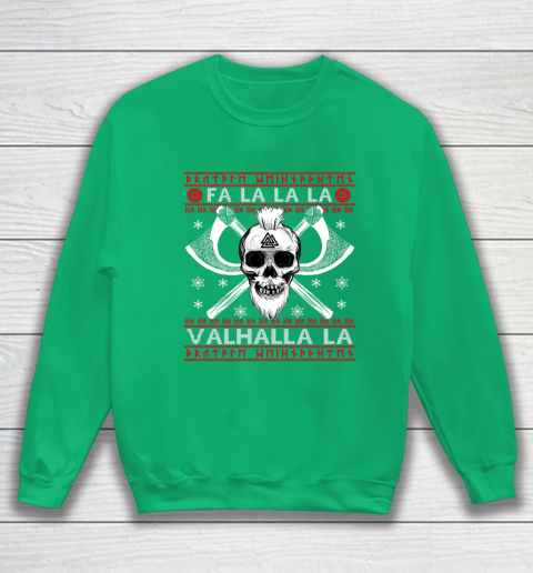 Ugly Christmas Sweater Fa La La Valhalla Viking Sweatshirt 5