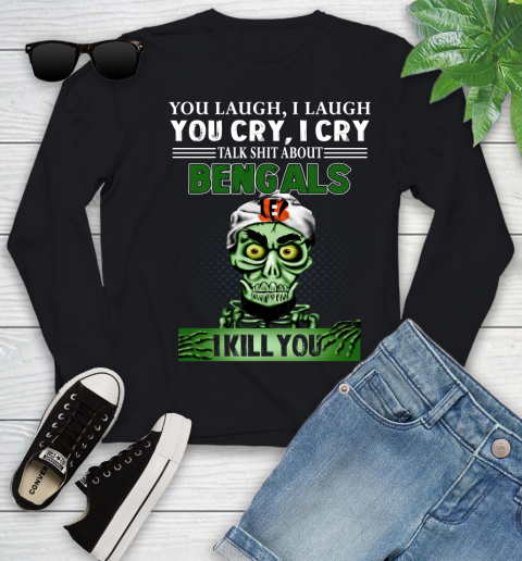 NFL Talk Shit About Cincinnati Bengals I Kill You Achmed The Dead Terrorist Jeffrey Dunham Football Youth Long Sleeve