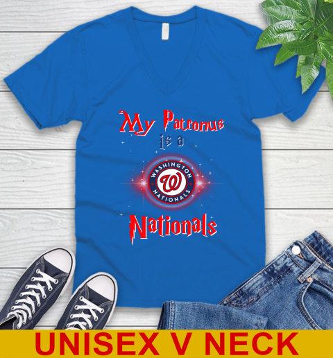 MLB Baseball Harry Potter My Patronus Is A Washington Nationals V-Neck T-Shirt 5