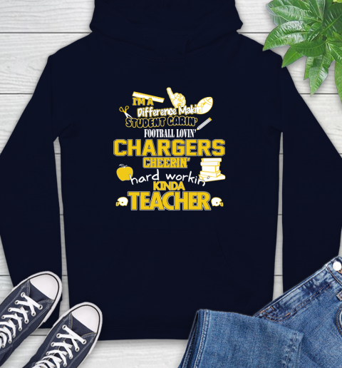 Los Angeles Chargers NFL I'm A Difference Making Student Caring Football Loving Kinda Teacher Hoodie 3
