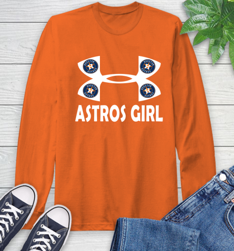 MLB Houston Astros Under Armour Baseball Sports Long Sleeve T-Shirt 5 MLB Houston Astros Under Armour Baseball Sports Long Sleeve T-Shirt - Image 5