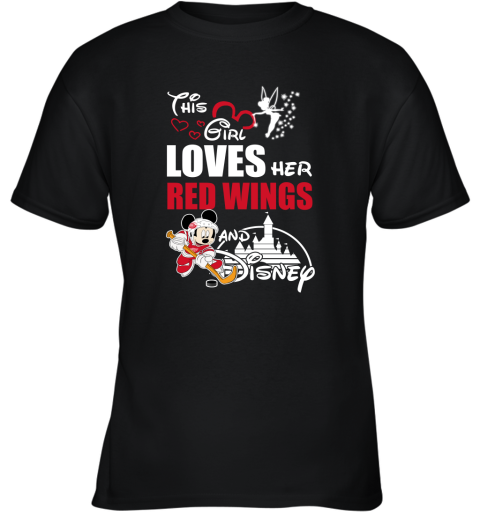 This Girl Love Her Detroit Red Wings And Mickey Disney Youth T-Shirt