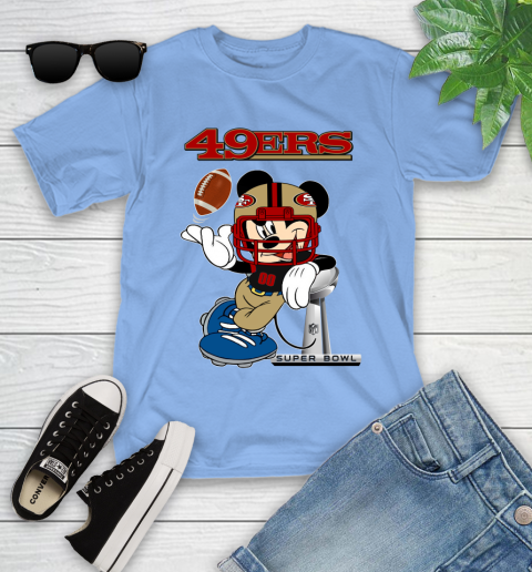 NFL San Francisco 49ers Mickey Mouse Disney Super Bowl Football T Shirt Youth T-Shirt 11