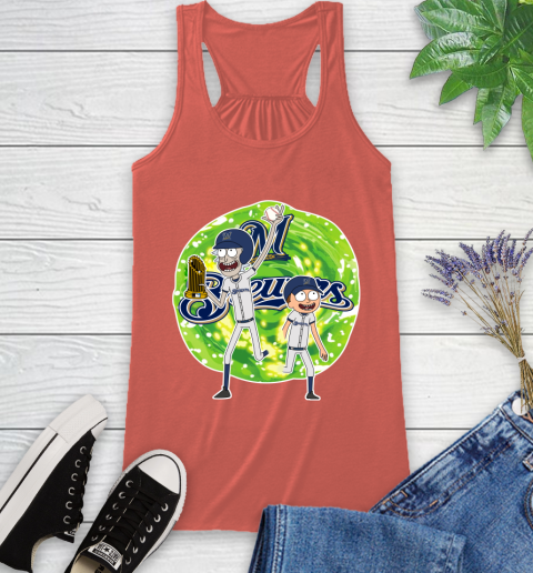 MLB Milwaukee Brewers Rick And Morty Commissioner's Trophy Baseball Sports Racerback Tank 4