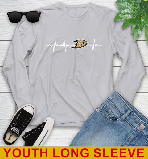Anaheim Ducks NHL Hockey Heart Beat Shirt Youth Long Sleeve 5