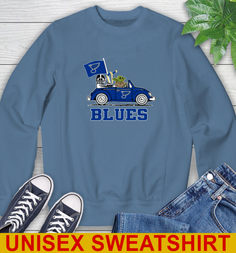 NHL Hockey St.Louis Blues Darth Vader Baby Yoda Driving Star Wars Shirt Sweatshirt 8