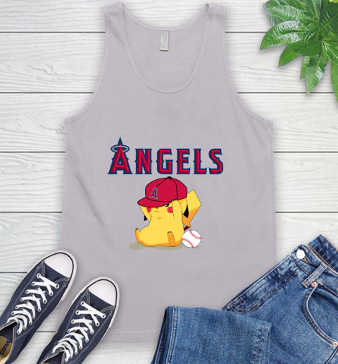 MLB Pikachu Baseball Sports Los Angeles Angels Tank Top 4