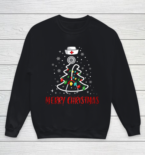 Womens Nurse Christmas Tree Lights Funny Nurse Xmas Gift Youth Sweatshirt