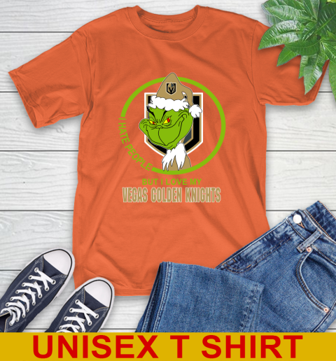 Vegas Golden Knights NHL Christmas Grinch I Hate People But I Love My Favorite Hockey Team T-Shirt 5