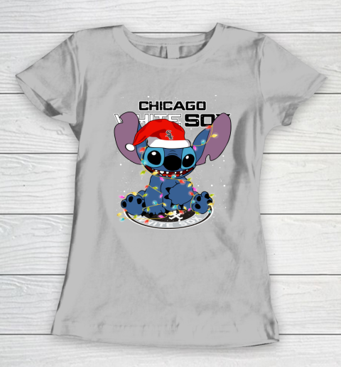 Chicago White Sox MLB noel stitch Baseball Christmas Women's T-Shirt 3