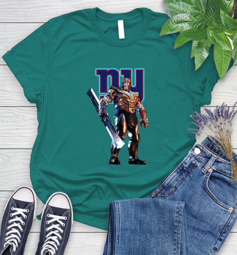 NFL Thanos Gauntlet Avengers Endgame Football New York Giants Women's T-Shirt 12