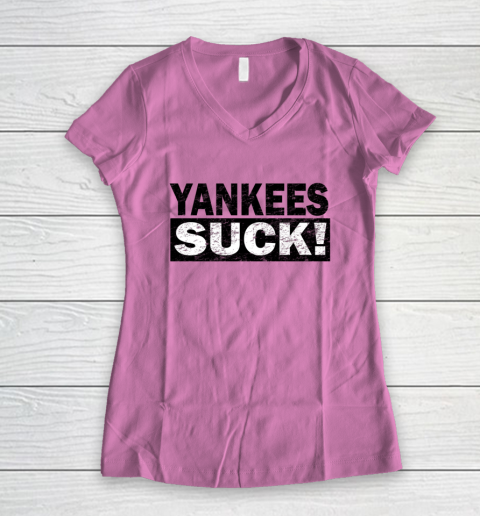 Yankees Suck Women's V-Neck T-Shirt 8