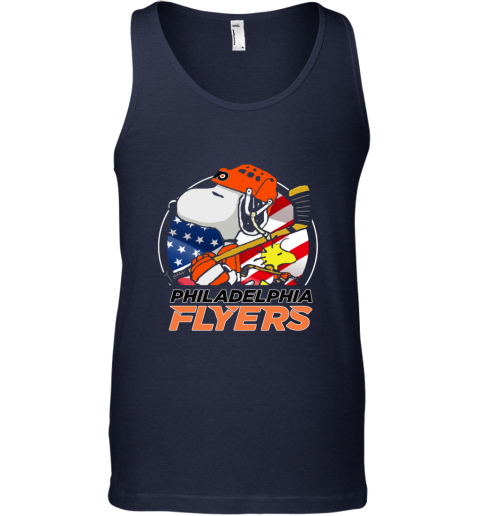 jnv9 philadelphia flyers snoopy and woodstock nhl unisex tank 17 front navy