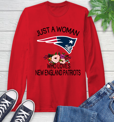 NFL Just A Woman Who Loves New England Patriots Football Sports Long Sleeve T-Shirt 9
