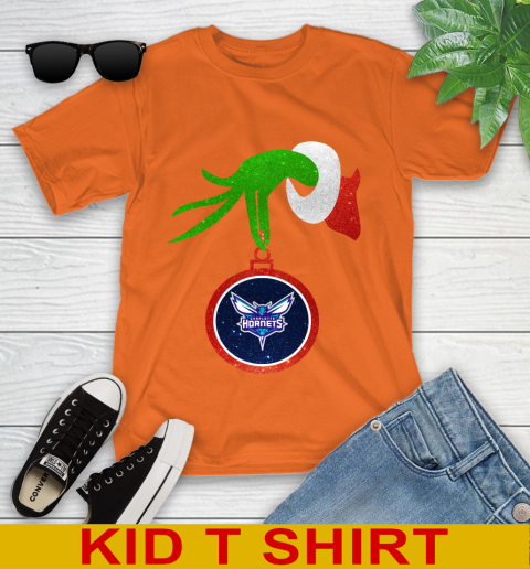 Charlotte Hornets Grinch Merry Christmas NBA Basketball Youth T-Shirt 7