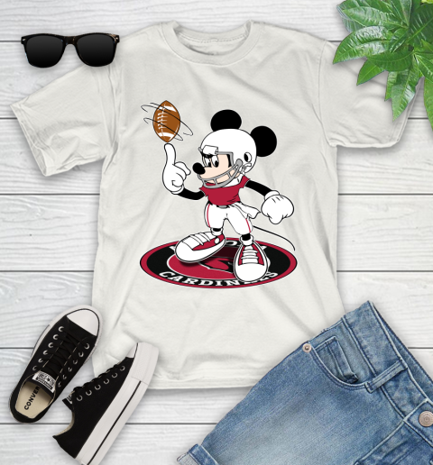 NFL Football Arizona Cardinals Cheerful Mickey Disney Shirt fish pond Youth T-Shirt 2