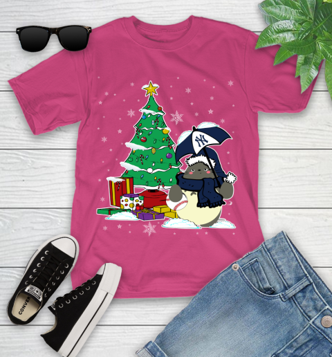 New York Yankees MLB Baseball Cute Tonari No Totoro Christmas Sports Youth T-Shirt 11