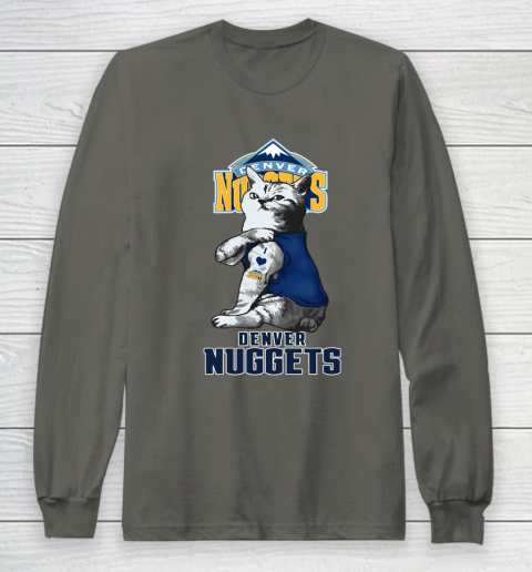 NBA Basketball My Cat Loves Denver Nuggets Long Sleeve T-Shirt 5