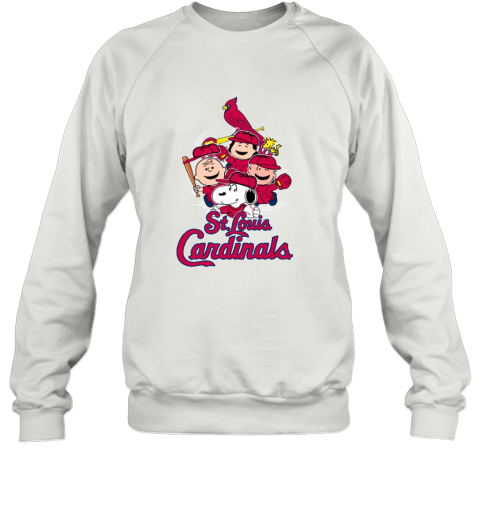 St.Louis Cardinals Snoopy Charlie Brown Woodstock The Peanuts 5orx stlouis cardinals snoopy charlie brown woodstock the peanuts sweatshirt 35 front white