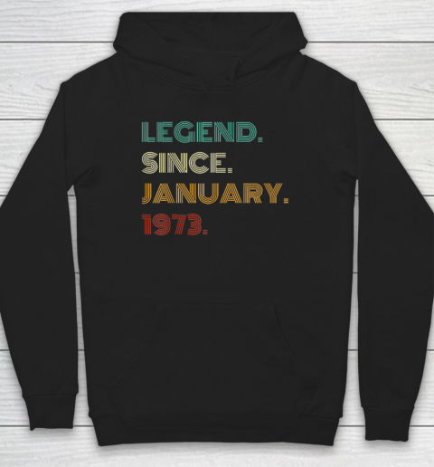 50 Years Old Legend Since January 1973 50th Birthday Hoodie